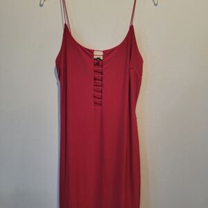 Caged Slinky Red Dress